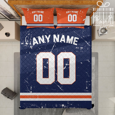 Custom Quilt Sets Denver Jersey Personalized Football Premium Quilt Bedding for Men Women